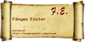 Fényes Eszter névjegykártya