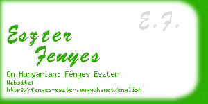 eszter fenyes business card